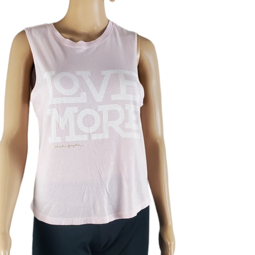 Spiritual Gangster Pink "Love More" Graphic Tank Top